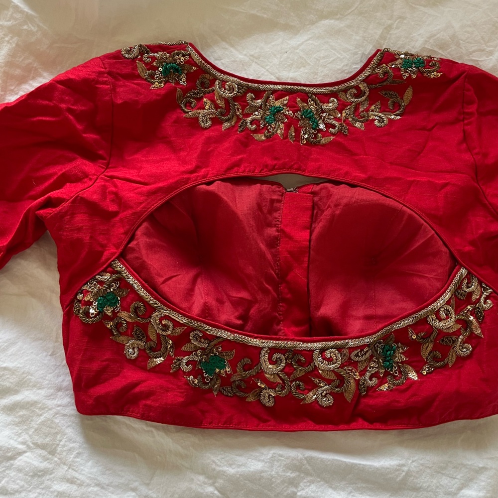 New designer heavy embroidered Indian Pakistani padded blouse for Sari & lehenga - Picture 7 of 10